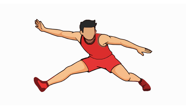 Kabaddi player doodle cartoon vector clipart