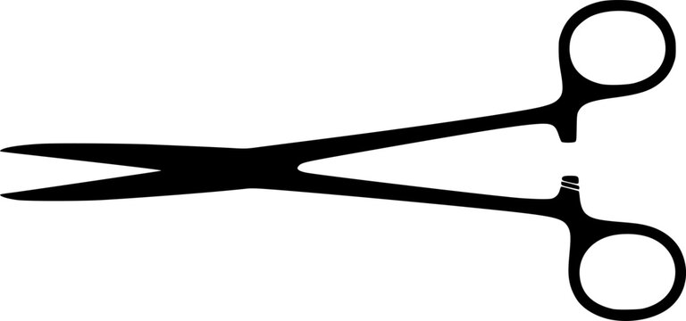 Black metal hairdressing scissors with offset finger holes isolated on white background
