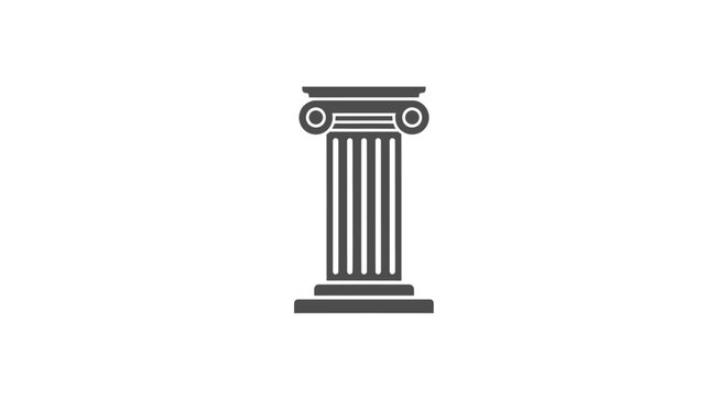 Minimalist Ionic Column Illustration Against a Clean White Background for Design