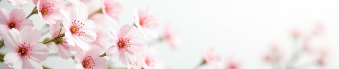 Fototapeta premium Delicate gypsophila blossoms scattered on white , white flowers, romance, pastel