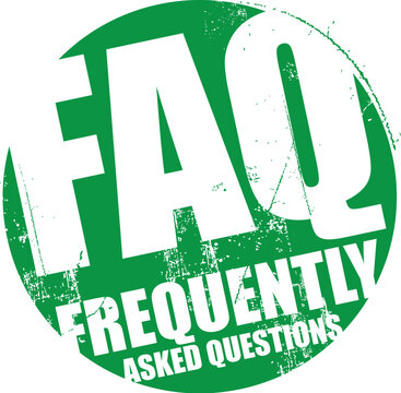 FAQ. Frequently Asked Questions Vector Rubber Stamp.