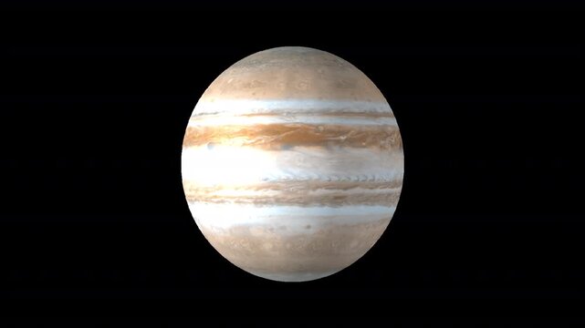 Realistic Rotating Jupiter Loop, Planet Animation in Space HD Background