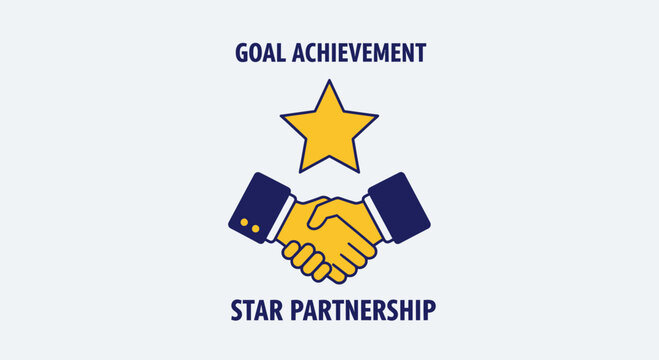 Positive Collaboration and Successful Teamwork Handshake Aiming For Excellence Award