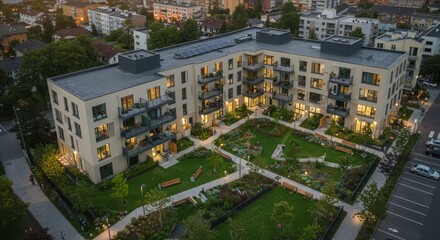 Obraz premium Aerial view of apartment complex.