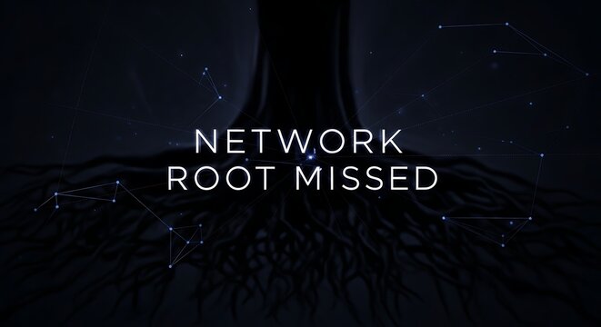 Network root missed glitch effect with computer technology abstract connection disconnect internet.