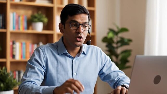 presenting clear instructions during online meeting in home office