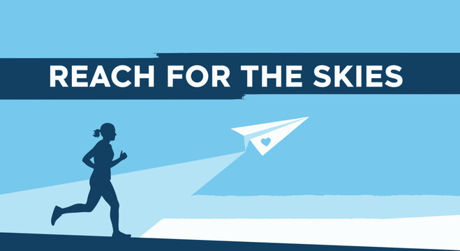 Run Towards Your Dreams Ascend With A Paper Plane