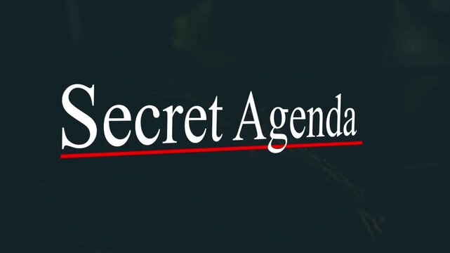 Secret Agenda Title Animation with Red Underline