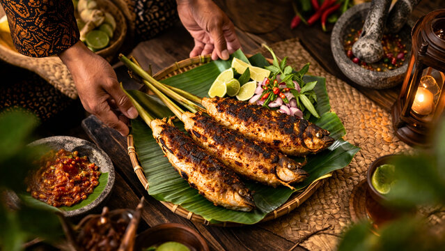 serving milkfish satay
