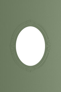 Embossed textured paper frame in muted grass green with minimalist raised pattern and soft oval cutout. Ideal for wedding stationery, collages, posters and social media.