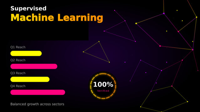 Supervised Machine Learning concept and data analysis for AI development,Vector Illustration