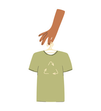 Eco-Friendly Clothes Recycling Hand Illustration