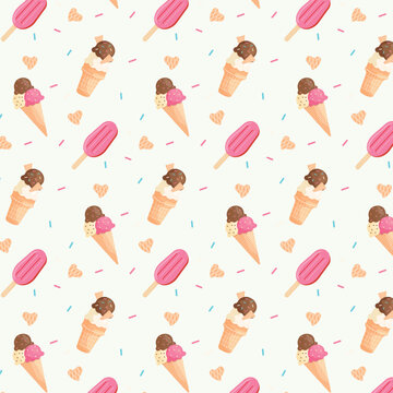 seamless pattern ice cream