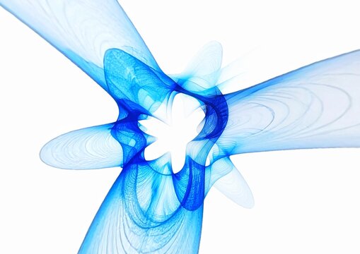 発光する青いエネルギーリングの抽象背景　未来的テクノロジーとデジタルウェーブ