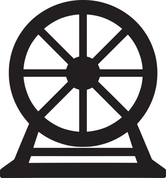 Simple iconic hamster wheel for pets exercise and fun one sentence