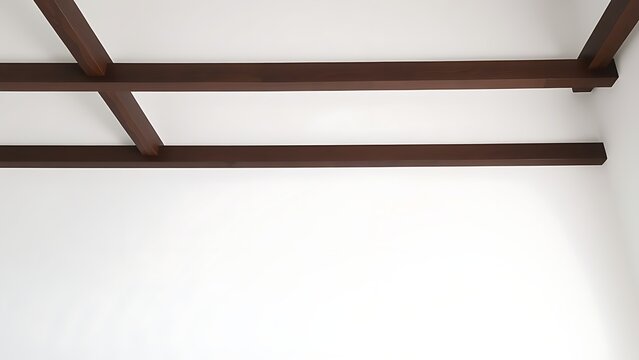 geochemical. Parallel dark wooden beams on a white wall, minimalist architectural detail. real-estate listings, architecture portfolios, designed for interior renovation comparisons for interiors.