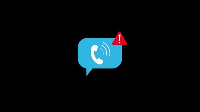 Person user receiving unknown anonymous spam scam call fraud phishing security cyber security technology warning risk threat safety crime fake news alert. Motion graphics of search concept