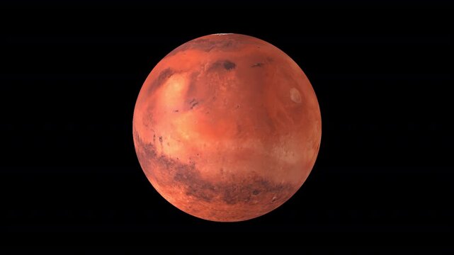 Realistic Rotating Mars Loop, Planet Animation in Space HD Transparent no effect and bacground