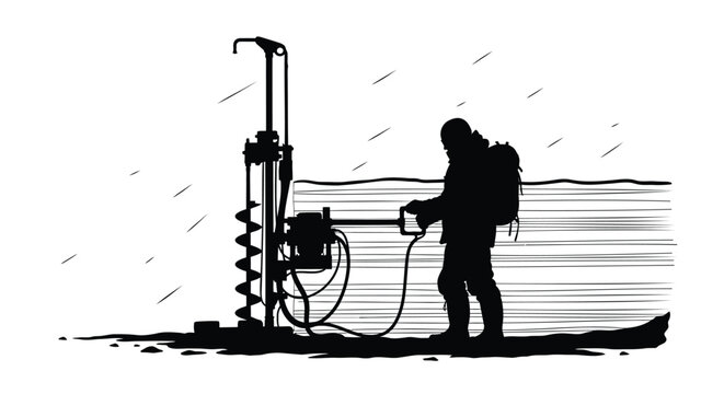 Spraying, pesticide application, pest control, vector illustration, black silhouette
