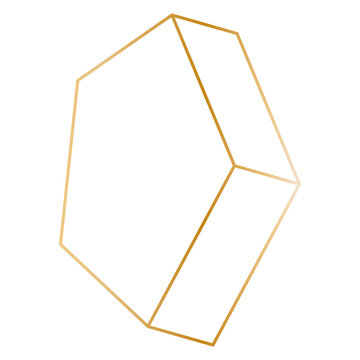 Minimal gold pentagonal prism shape transparent png