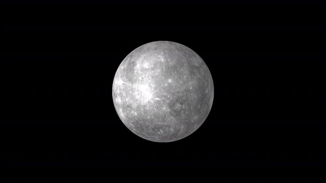 Realistic Rotating Mercury Loop, Planet Animation in Space HD Transparent no effect and bacground