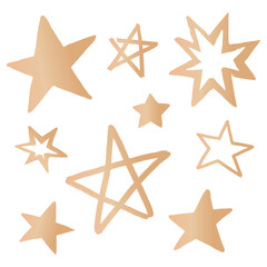 Obraz premium Golden png stars galactic doodle sticker