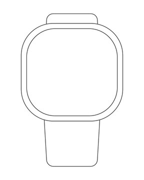 Smartwatch outline png, health tracker device illustration