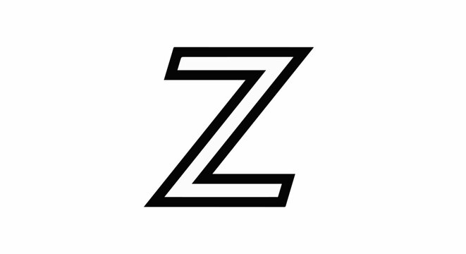 Geometric shape of the letter Z with a double outline