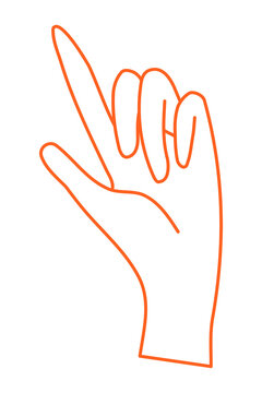 Hand gesture png sticker, minimal line art collage element