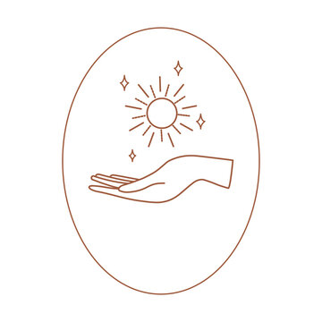 Sun badge png sticker aesthetic logo element