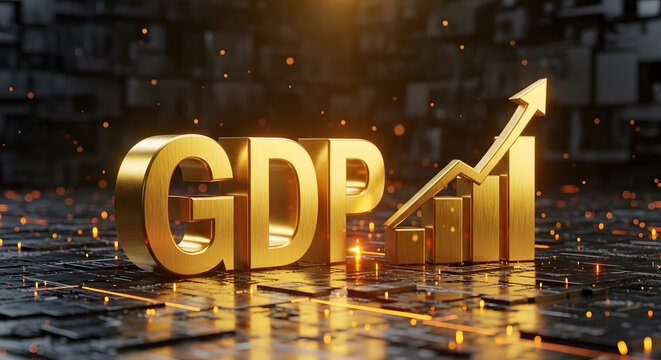 global GDP economic growth concept | financial market success indicator | golden business growth bar chart | gross domestic product data visualization