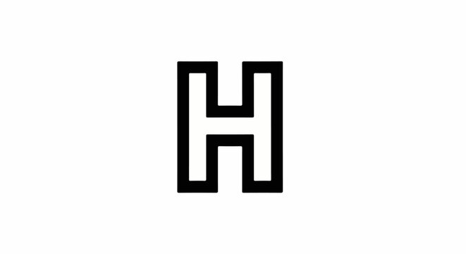 Geometric black letter H on a white background