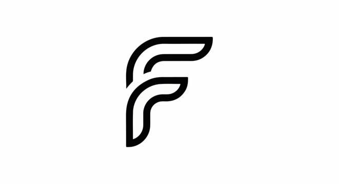 stylized black letter F on a white background