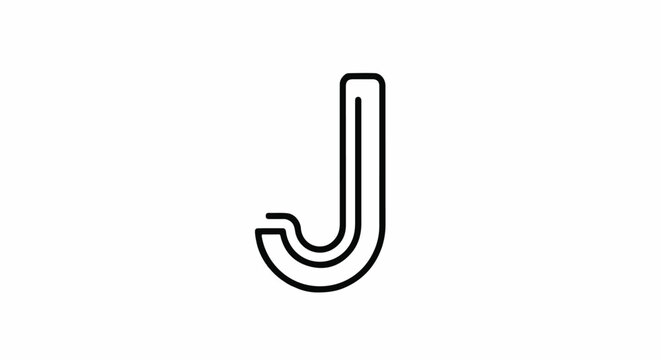 Stylized black letter J with layered lines on a white background