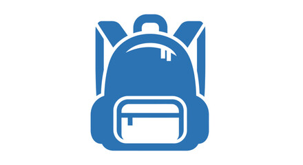 Obraz premium Iconic Blue Backpack Graphic for Education and Travel, Symbolizing Preparedness