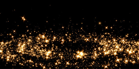 Gold sparkle wave PNG on transparent background. Glowing golden dust particles with luxury shimmer, festive magic shine, bright holiday glow, and elegant overlay. © Виктория Проскурина