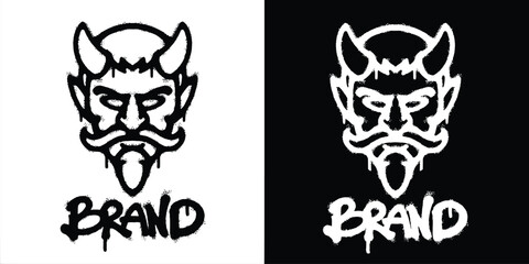 Devil Face Urban graffiti style logo © Titikdrawn