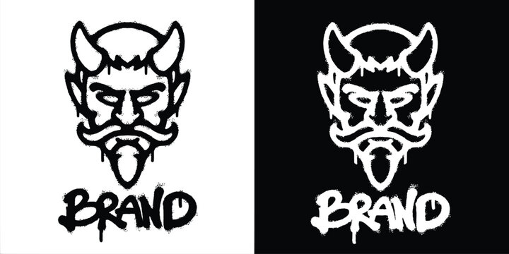 Devil Face Urban graffiti style logo