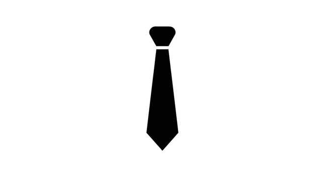 Minimalist black tie icon graphic for business attire and formal presentations