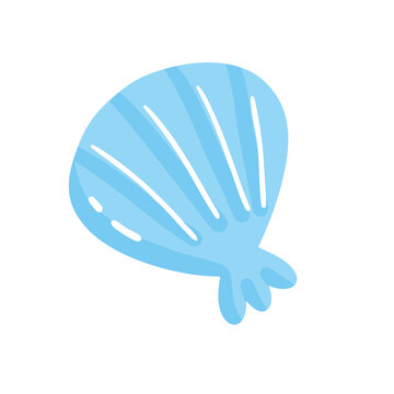 blue shell cute vector hand drawn illustration 