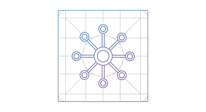 Abstract illustration of a network diagram symbol with a gradient, suitable for data presentation