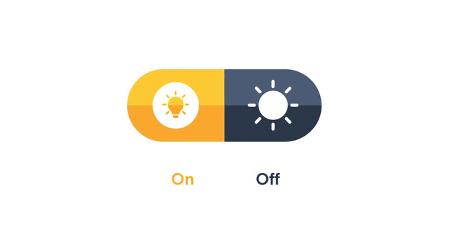 A toggle switch with on and off positions for daytime and nighttime settings
