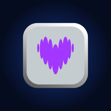 deezer 3d logo icon, social media deezer button.