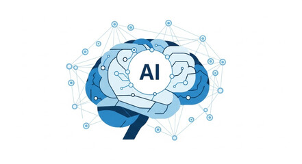 Fototapeta premium Artificial Intelligence Brain Network Concept.