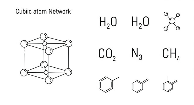 Chemical Formulas and Molecular Structures Diagram.