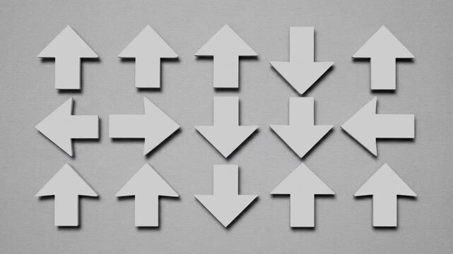 Collection of white directional arrows.