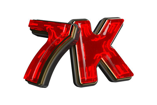 7k followers social media celebration text with red neon glow