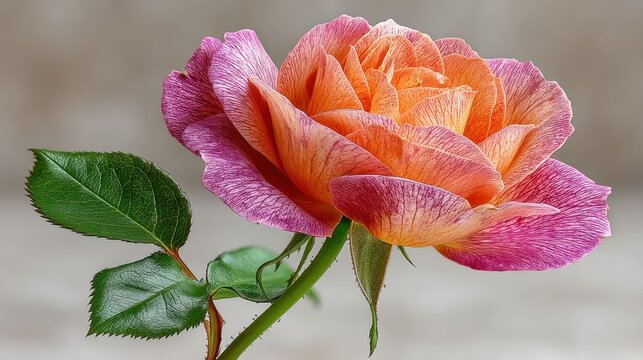 Vibrant, two-toned rose close-up