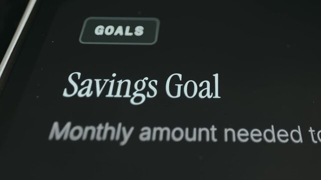 Savings Goal tool for financial objective