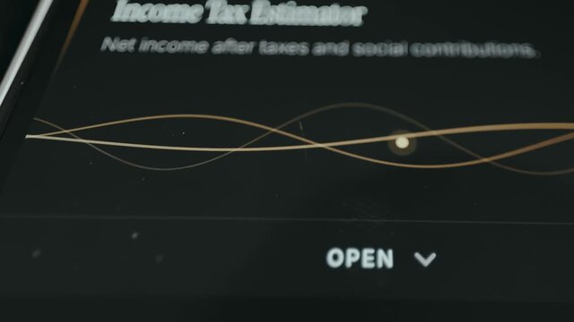 User taps the Open button to read article about Income Tax Estimator